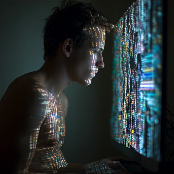 Absorbé par l'écran